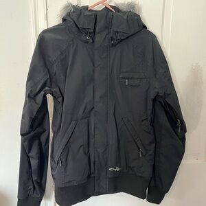 Women’s Oakley Black Hooded Jacket with Fur Trim